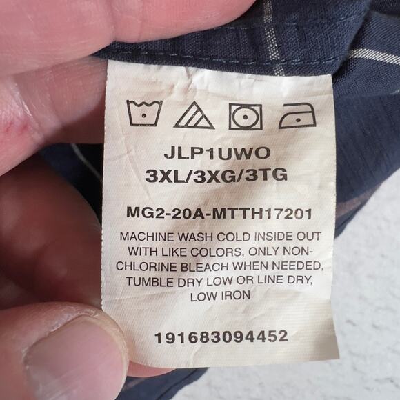 Wrangler Flex for Comfort Button Down Shirt Men 3XL Blue Pink Plaid Long Sleeve - Picture 9 of 12